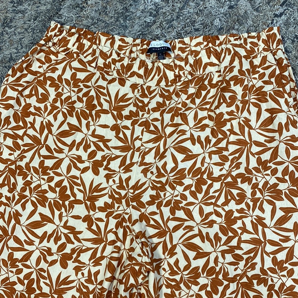 Eloquii 55% Linen 45% Viscose Pull On Elastic Wai… - image 2